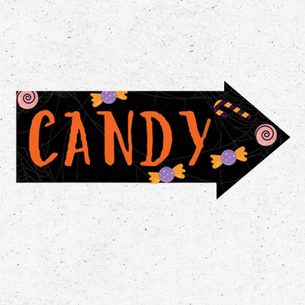 Halloween Candy Arrow Sign Cutout