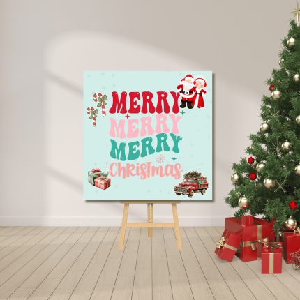 Christmas party backdrop and holiday cutouts printed by The Event Printer in Oxnard, California
