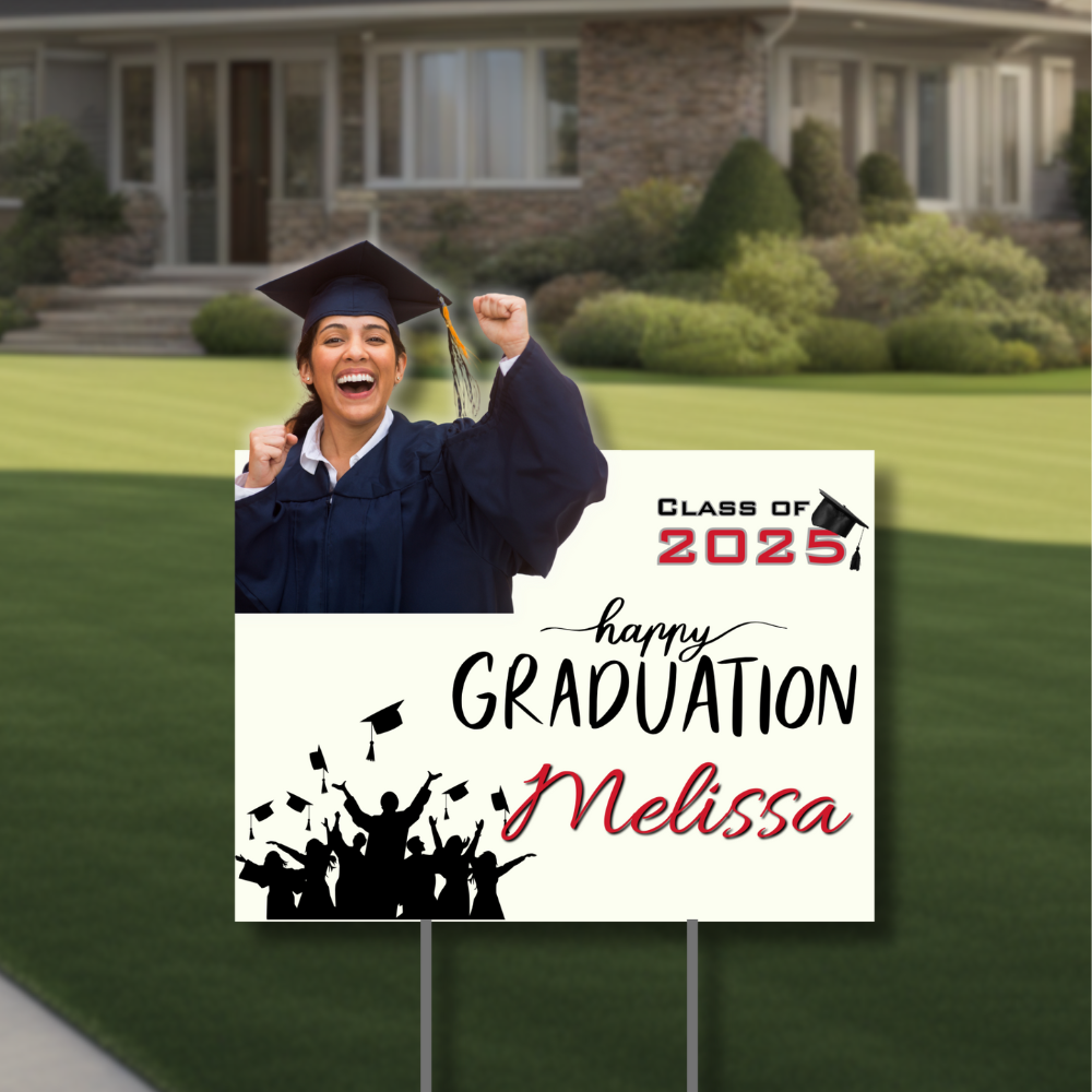 Graduation Yard Sign with Photo – Class of 2025 Custom Design graduation yard sign with photo class of 2025 personalized lawn sign oxnard ventura