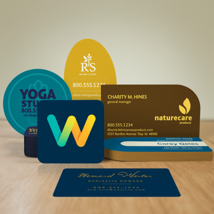 Custom Die Cut Business Cards.