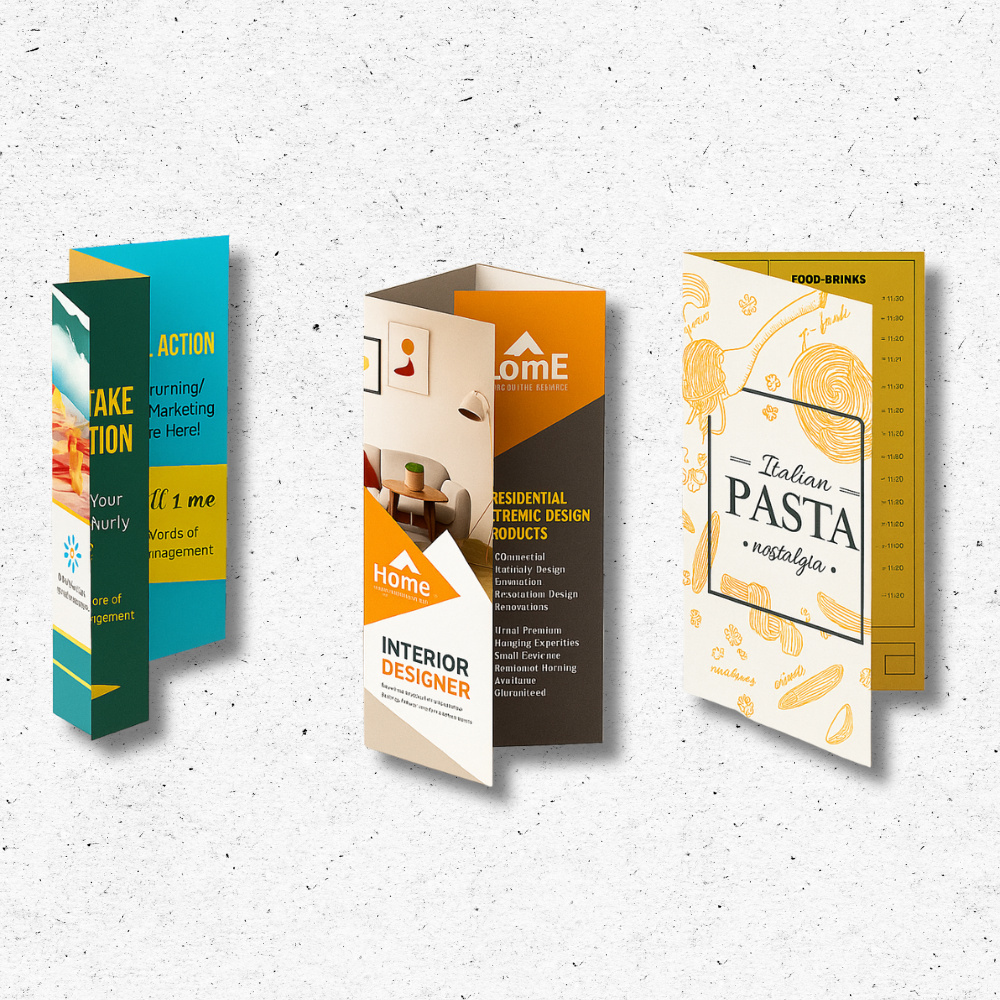 Custom Folded Beer Menu - UV Printed Folded beer menu with vintage craft beer design standing on wooden bar table