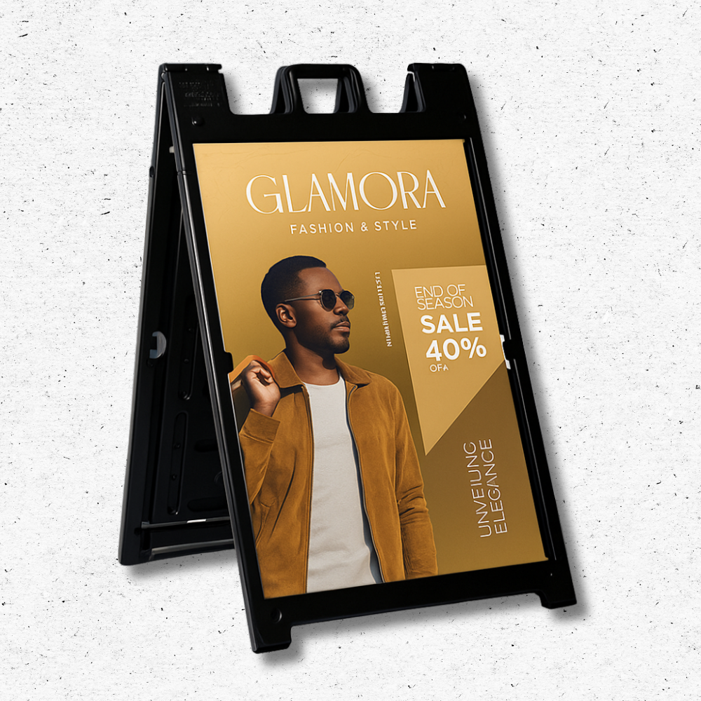 Double-Sided A-Frame Sidewalk Sign – 24"x36" Poster Display
