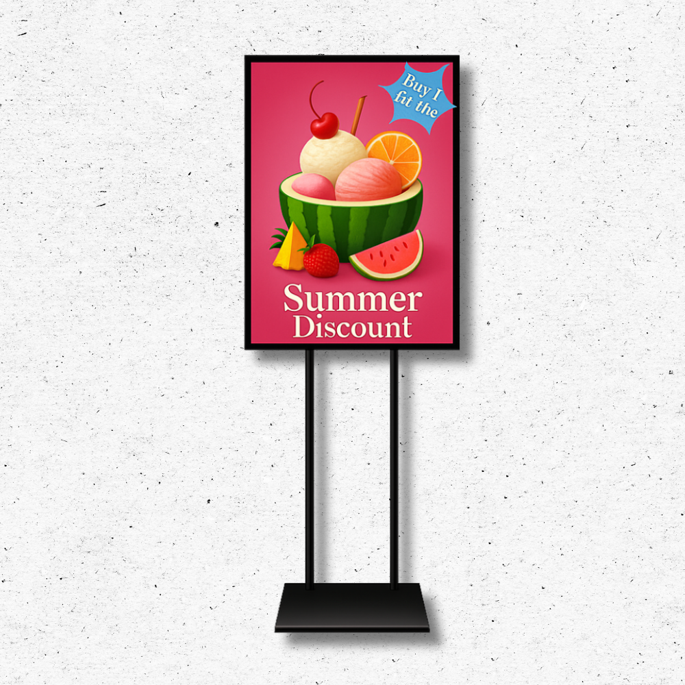 Double-sided Sign Poster with Stand – UV Printed Sign for Indoor & Outdoor Displays