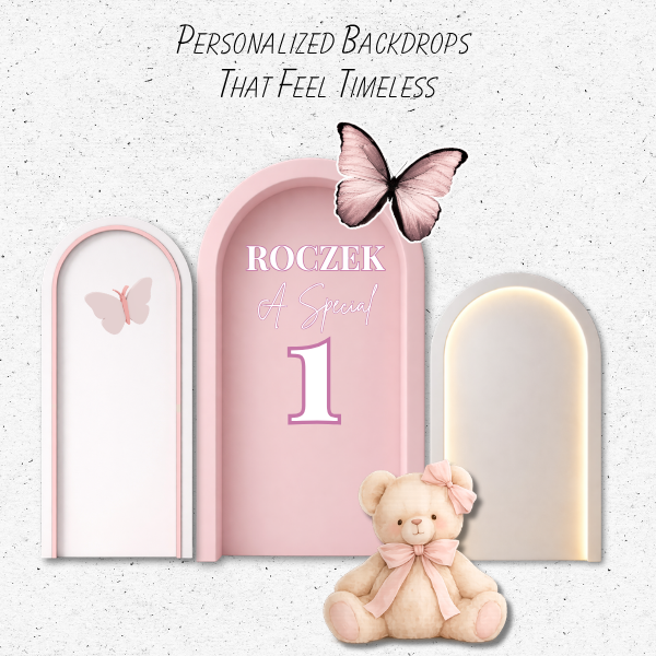 Butterfly First Birthday Backdrop Set butterfly first birthday backdrop arch panel setup