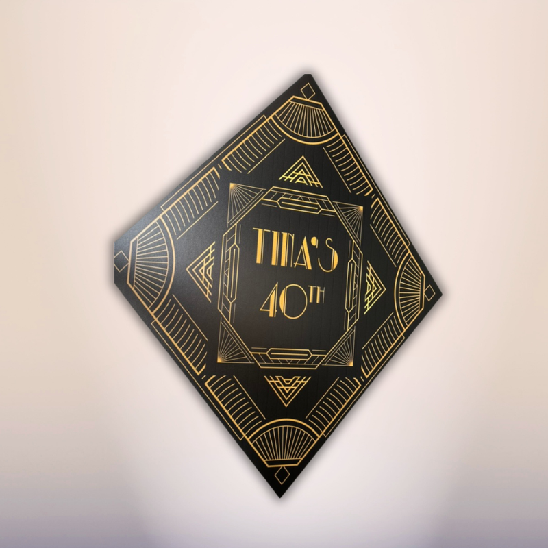 40th birthday black and gold art deco sign custom event decor Oxnard Ventura