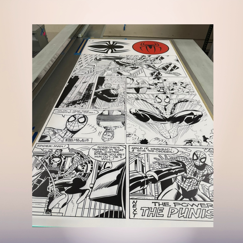 comic panel print board black white custom large format print Oxnard CA