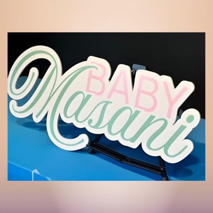 Baby Naomi custom name sign pastel lettering baby shower decoration Ventura