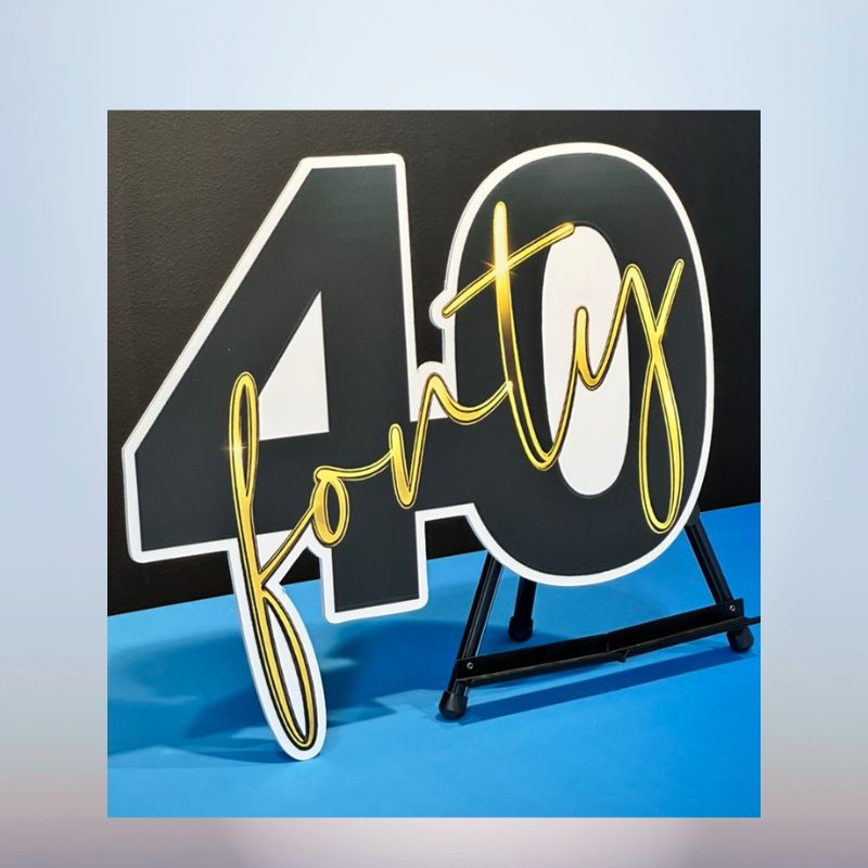 40th birthday cutout sign custom forty party decor foam board Oxnard