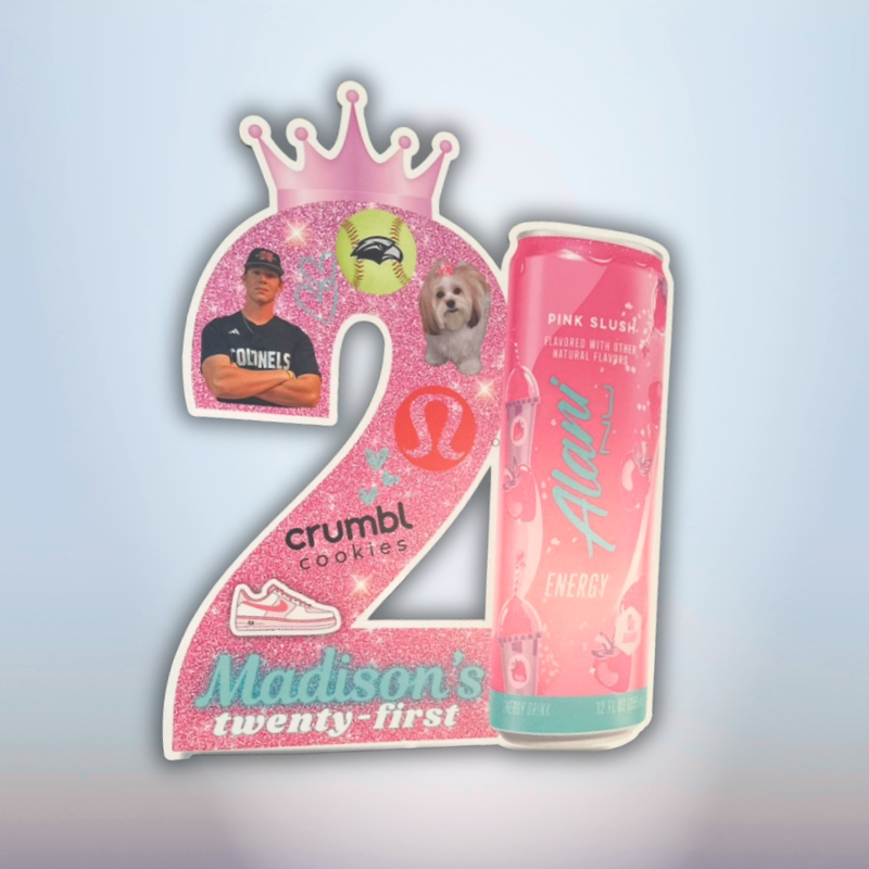 21st birthday custom number cutout sign personalized event decor Oxnard CA
