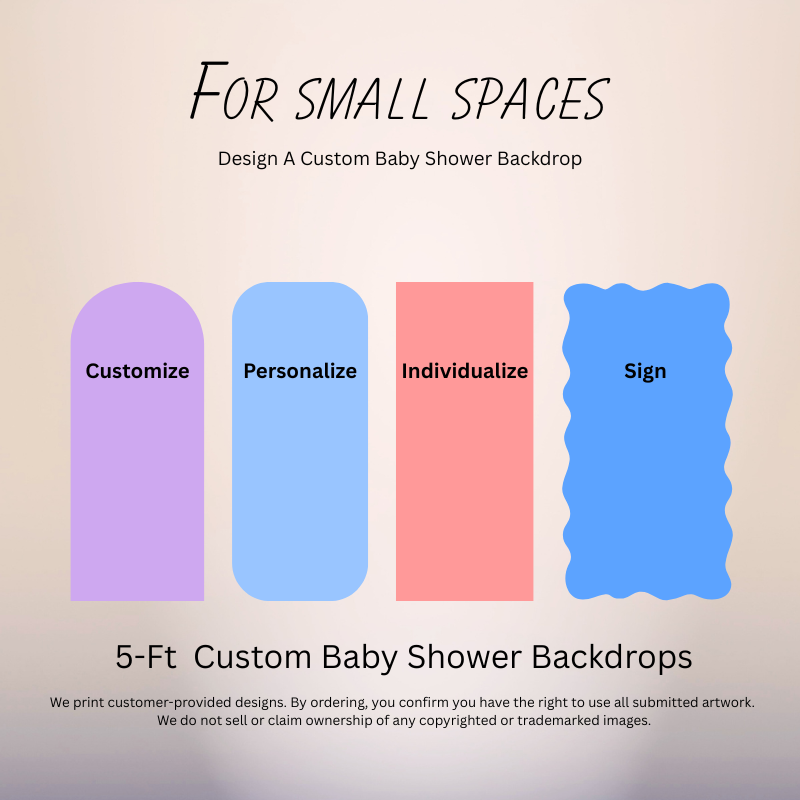 5 ft custom baby shower backdrop small space personalized baby shower sign oxnard