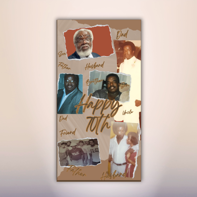 70th birthday tribute collage poster custom event print Oxnard Ventura