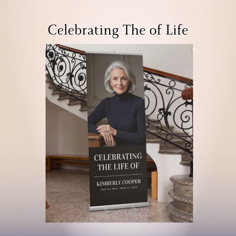 Celebration of Life Retractable Banner | Memorial Roll-Up Display Oxnard Ventura
