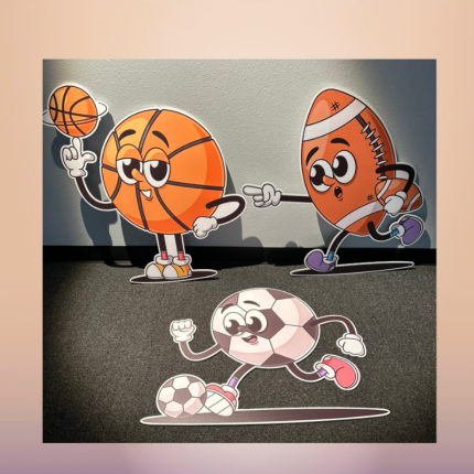 basketball football soccer character cutouts custom sports party decorations Oxnard CA