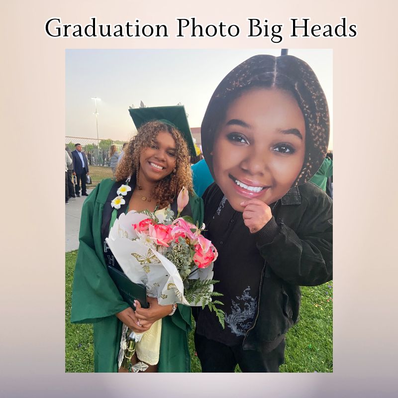 graduation photo big heads party decor personalized grad cutouts oxnard