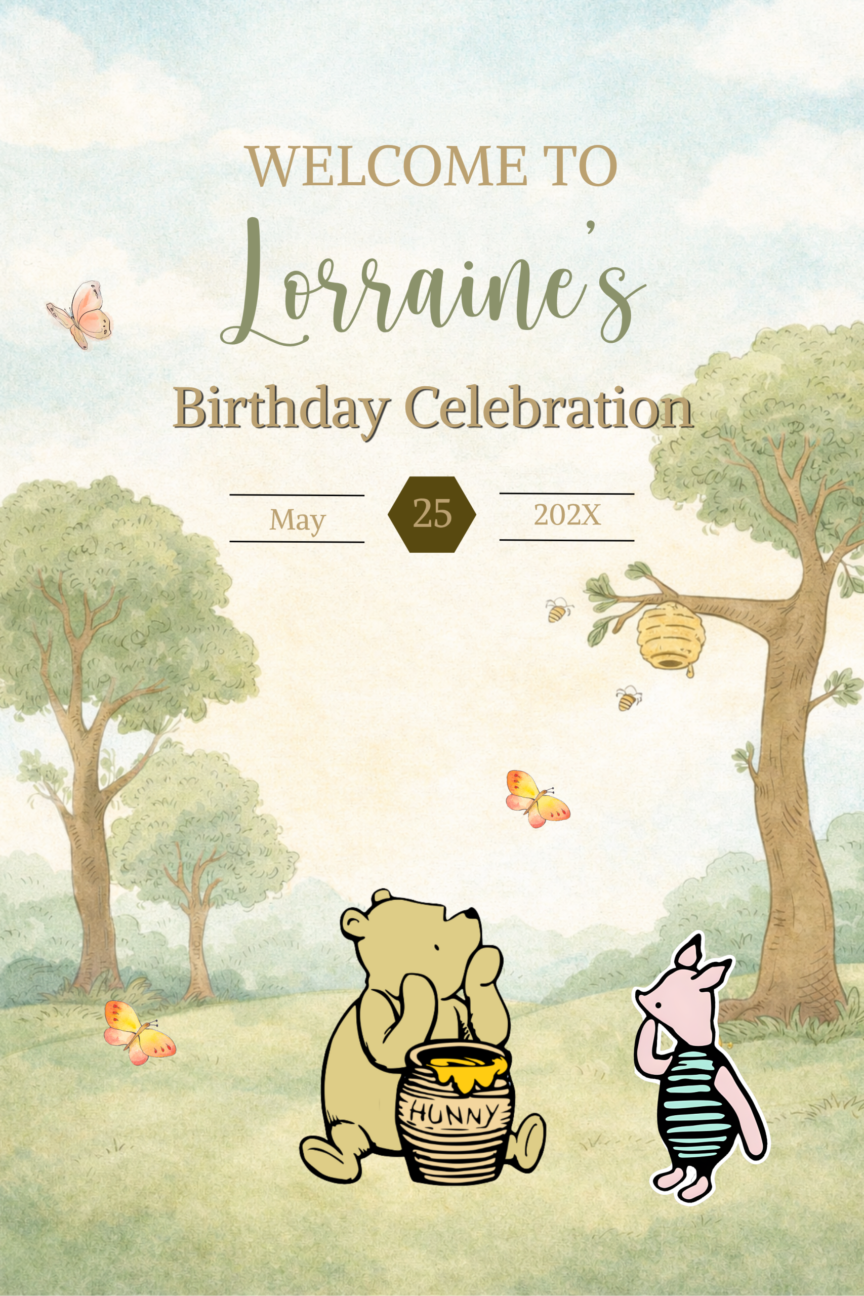 Winnie the Pooh Garden Party Welcome Sign Oxnard Winnie the Pooh Garden Party Welcome Sign
