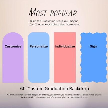 6ft custom graduation backdrop oxnard personalized graduation party backdrop