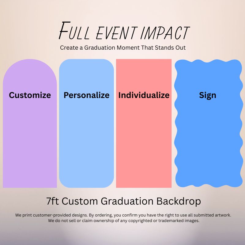 7ft Custom Graduation Backdrop Full Event 7ft custom graduation backdrop large event personalized graduation oxnard