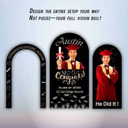 graduation arch backdrop set personalized panels custom grad decor oxnard ventura