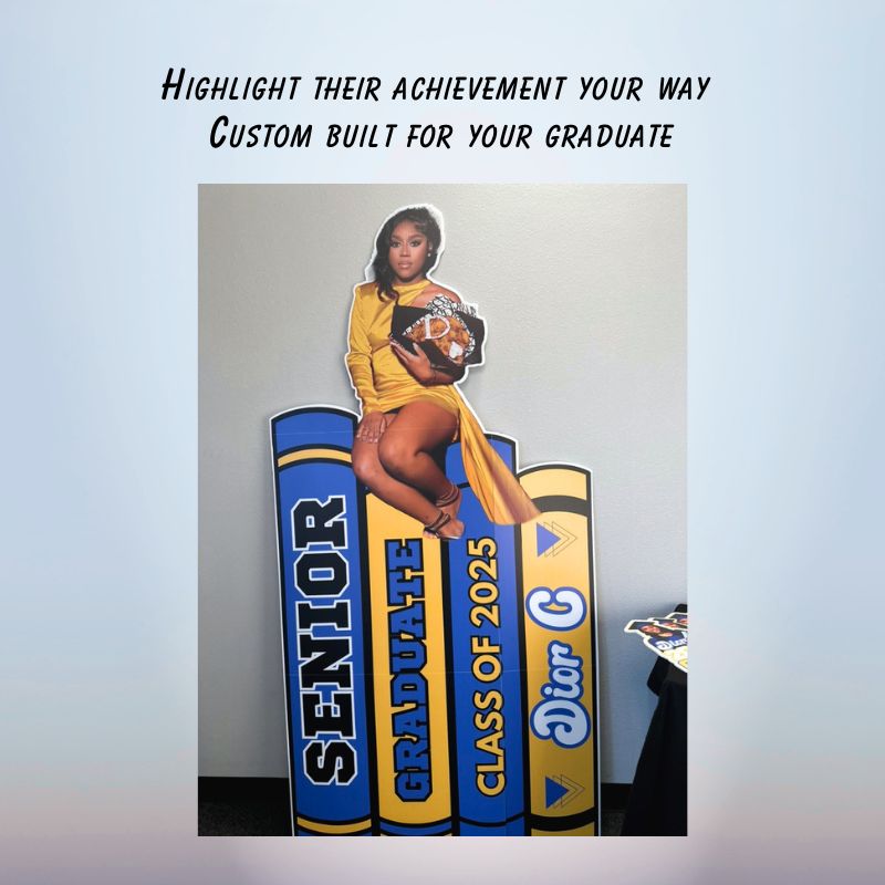 graduation-book-cutout-display-blue-gold-custom-oxnard.jpg Custom Graduation Backdrops & Cutouts That Steal Every Photo