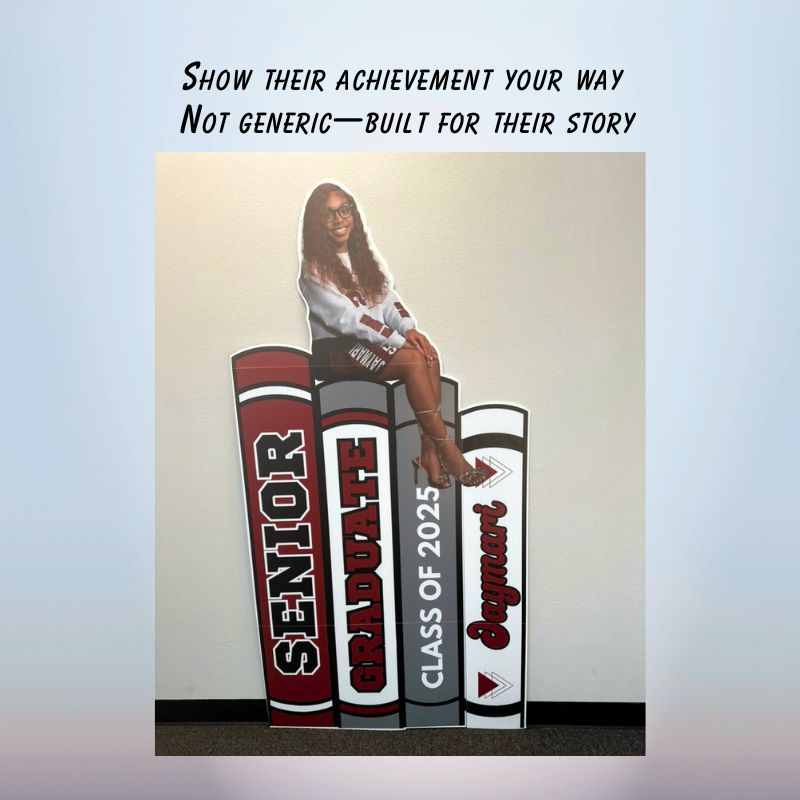 graduation book stack cutout senior display personalized grad decor oxnard