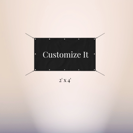 2' x 4' custom vinyl banner with full-color printing and grommets