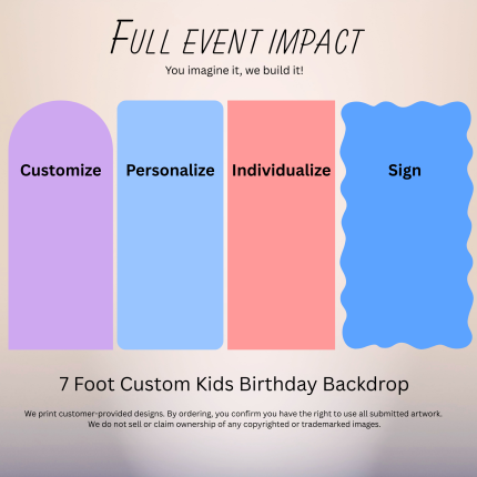 7 Foot Custom Kids Birthday Backdrop for large birthday events in Oxnard CA