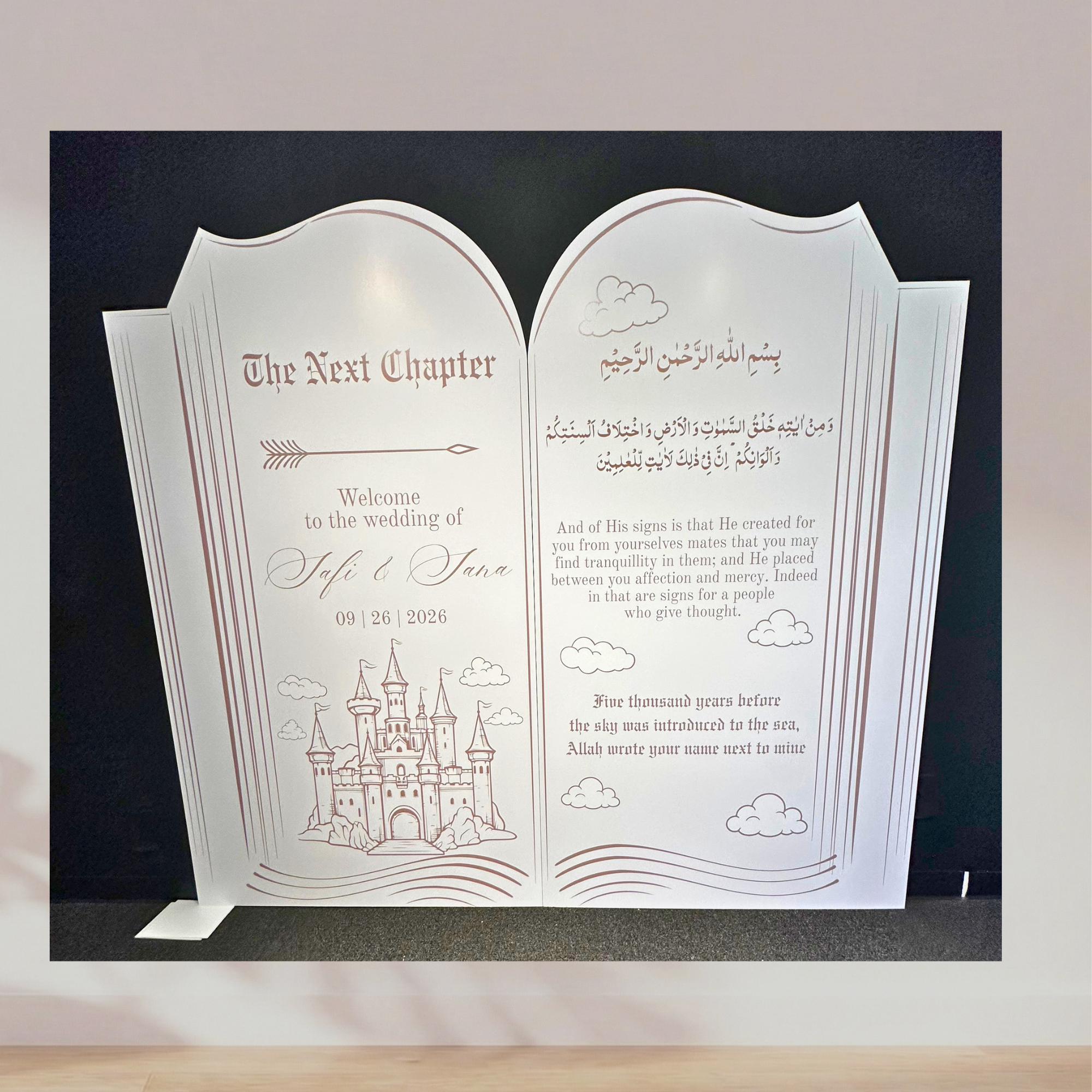 Open Book Custom Wedding Foam Board Display Oxnard
