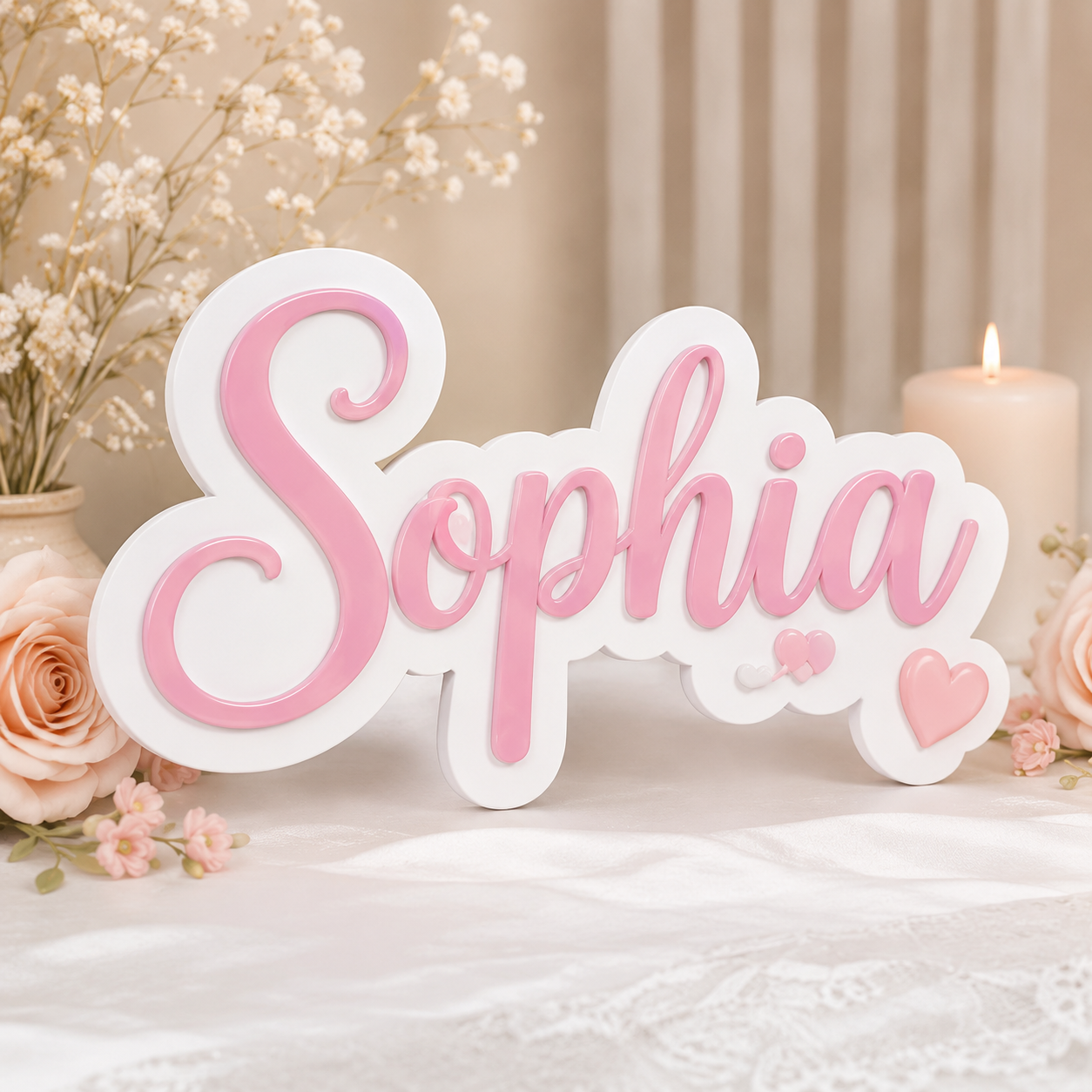 Sophia Pink Script Die Cut Name Sign Oxnard Sophia Pink Script Die Cut Name Sign Oxnard
