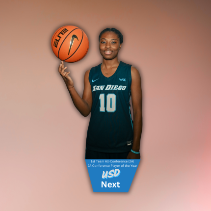 Custom basketball player photo standee with personalized achievement display base