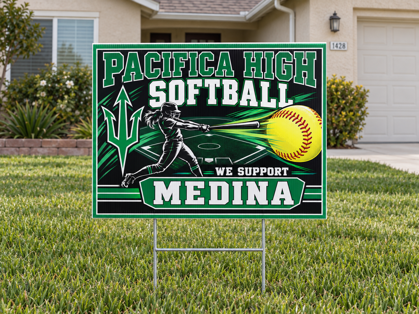 Pacifica High School Softball Yard Sign – Personalized Medina Support Sign Pacifica High School Softball Yard Sign – Personalized Medina Support Sign