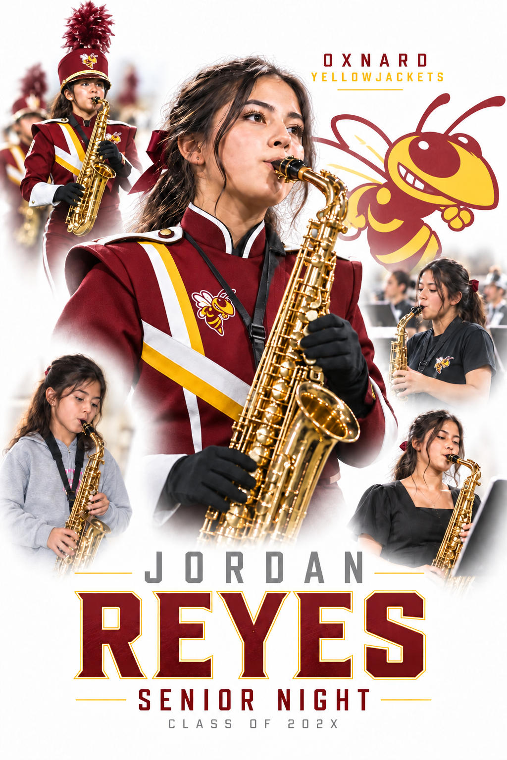 Oxnard High School Band Senior Night Poster – Saxophone Oxnard High School Band Senior Night Poster – Saxophone