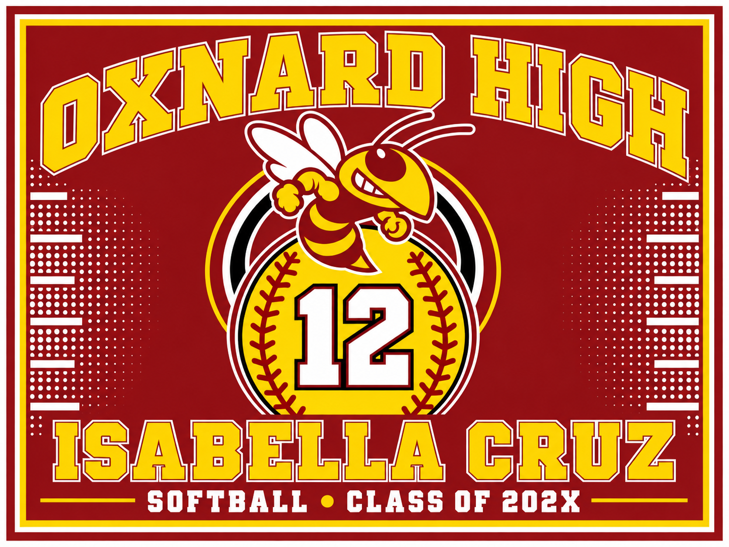 Oxnard High School Softball Yard Sign – Cardinal Personalized Design Oxnard High School Softball Yard Sign – Cardinal Personalized Design