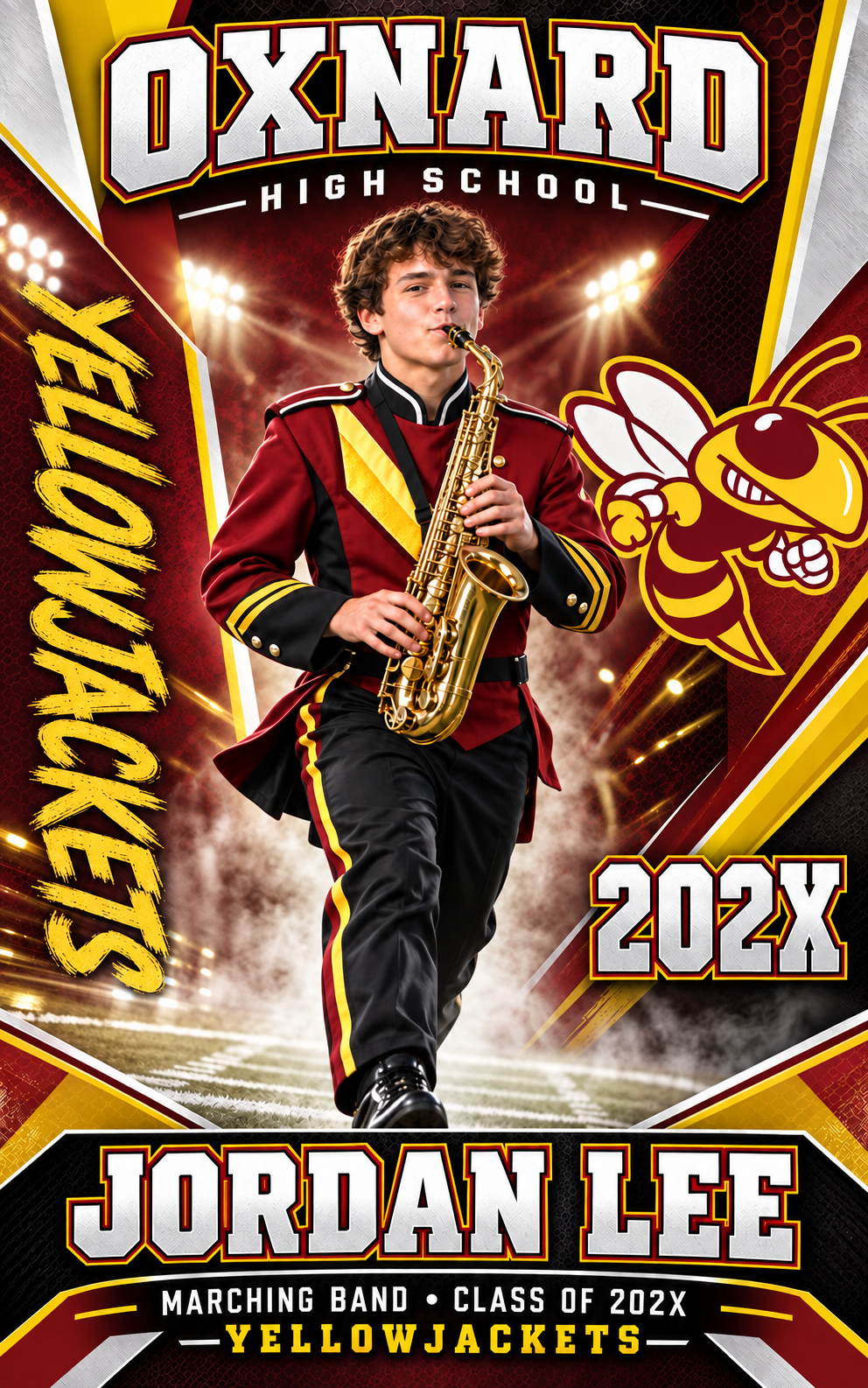 Oxnard High School Marching Band Banner – Action Oxnard High School Marching Band Banner – Action