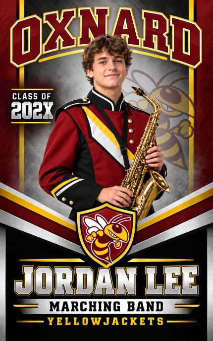 Oxnard High School Marching Band Banner – Portrait